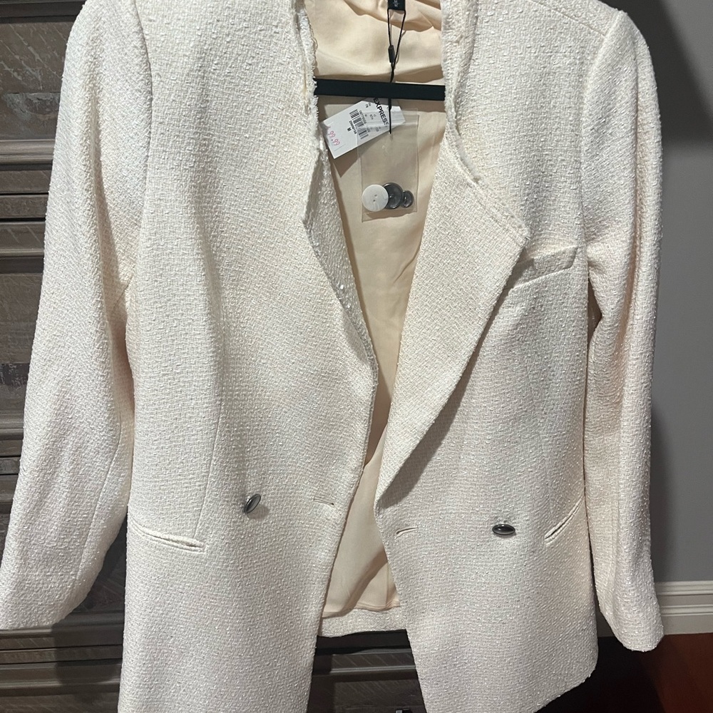 Express cream tweed jacket brand new